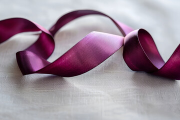 ribbon and bow, plum color ribbon for honor caregiver campaign in November.