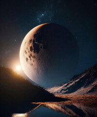 Moon planet astronomy scenery