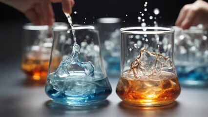 Dynamic Splash in Cocktail Glasses