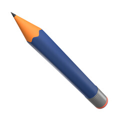 3d icon of blue pencil