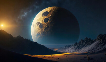 Moon planet astronomy scenery