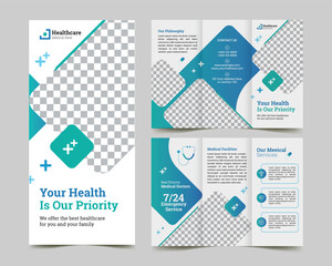 business medical trifold brochure template & creative dentist flyer leaflet 