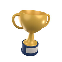 3d render icon of gold trophy 