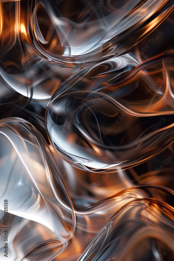 Poster Abstract background with reflections and caustics. Hi-tech. Futuristic background image. Created with Generative AI technology.