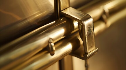 Close up of wrapped brass cabinet hardware : Generative AI