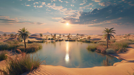 oasis in the middle of desert