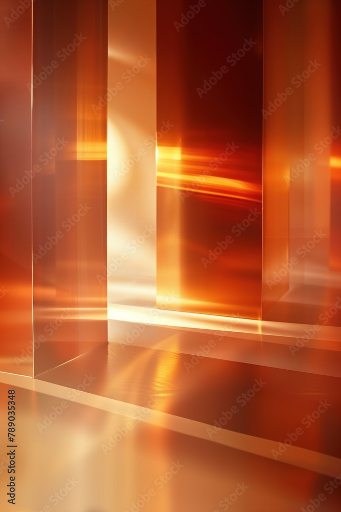 Poster Abstract background with reflections and caustics. Hi-tech. Futuristic background image. Created with Generative AI technology.