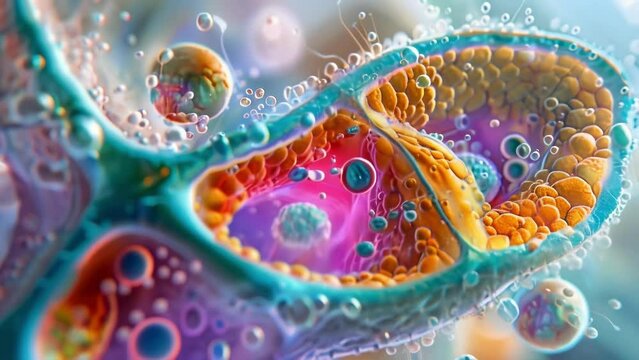 The cytoplasm of a plant cell teems with various structures including mitochondria responsible for cellular respiration as seen in . AI generation.