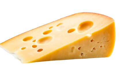 piece of cheese isolated on transparent background cutout