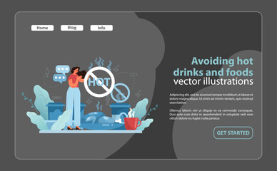 Temperature Caution in Diet. A detailed illustration showcasing the importance of avoiding hot drinks.