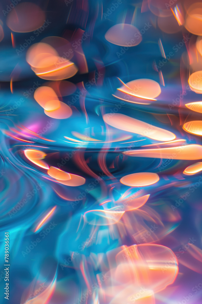 Poster Abstract background with reflections and caustics. Hi-tech. Futuristic background image. Created with Generative AI technology.