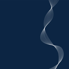 Abstract background with waves. Blue vector background with white wavy lines. Soundwave background. Cover design. Waving abstract background design. - 789036562