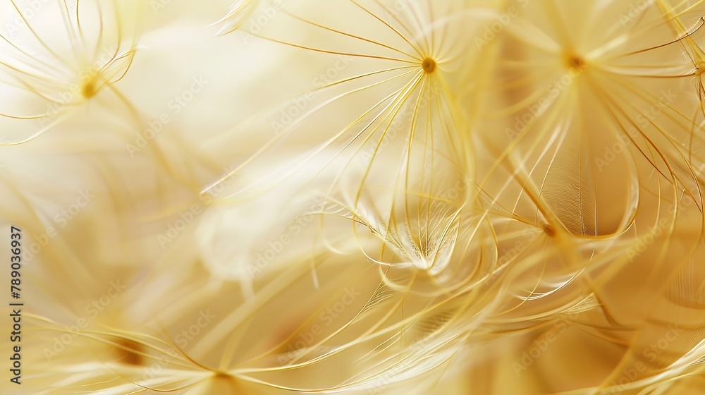 Poster dandelion seeds closeup abstract natural background : generative ai