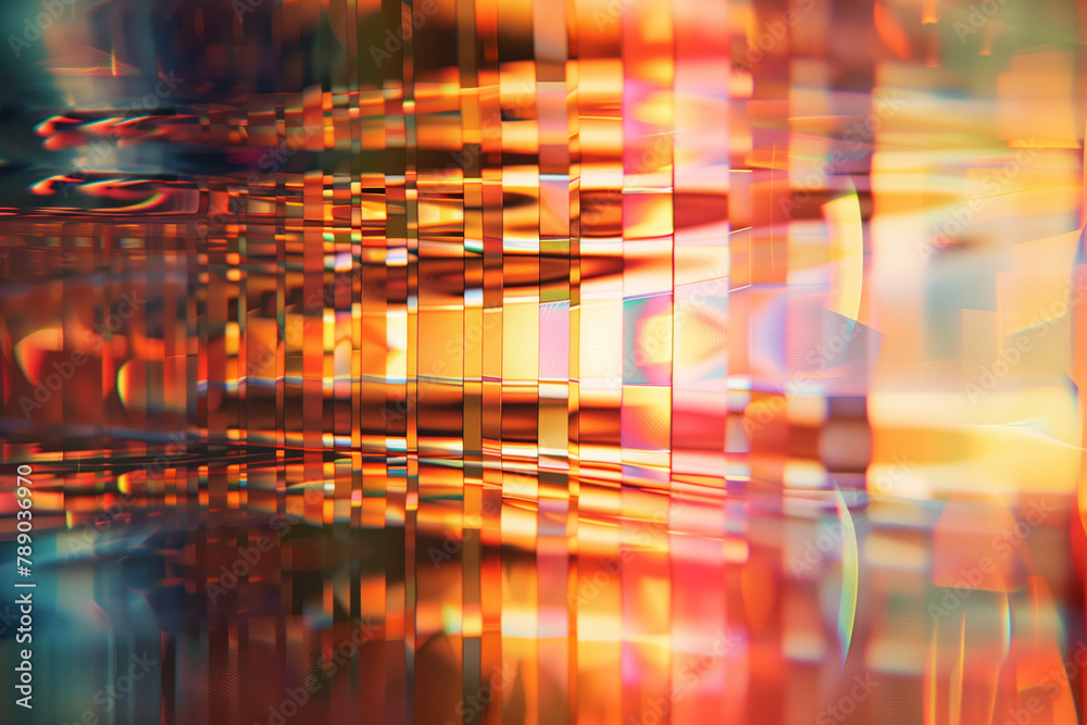 Poster Abstract background with reflections and caustics. Hi-tech. Futuristic background image. Created with Generative AI technology.