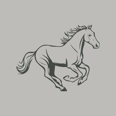minimal logo of a horse sketch