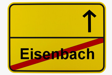 Illustration eines Ortsausgangsschildes von Eisenbach in Baden-Württemberg	 - obrazy, fototapety, plakaty