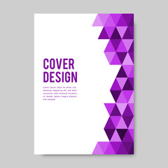 Book cover designs in a purple color geometric style. Vector illustration.