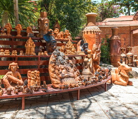 Buddhist sculptures at Long Son Pagoda - the main Buddhist temple of Khanh Hoa province, located in...
