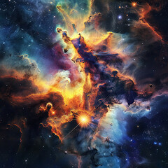 Fototapeta na wymiar Stellar Canvas: Capturing the Beauty of Nebulae