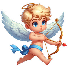 adorable cupid in cartoon style