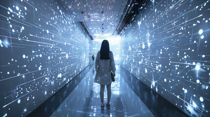 Futuristic interactive art exhibits