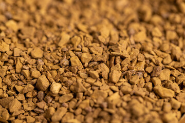 brown pieces of instant coffee for making a coffee drink