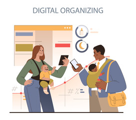 Digital Organizing concept.