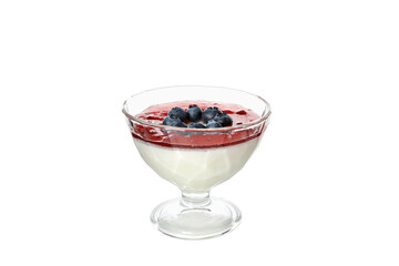 PNG, panna cotta dessert in a bowl, isolated on white background.