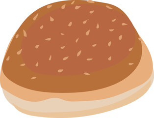 Loaf bread illustration on transparent background.
