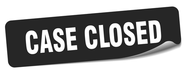 case closed sticker. case closed label