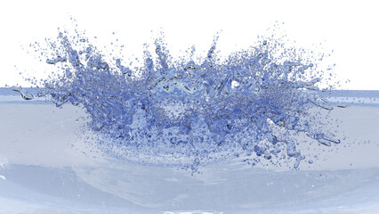 water fluid splash 3D rendering