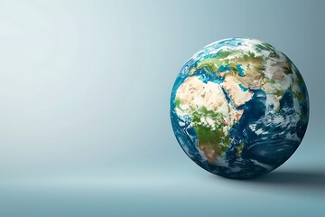 Globe of earth. World globe planet on a blue and white background .