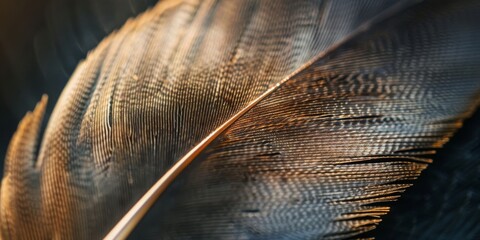 Close-up Texture of a Delicate Feather in Warm Light
