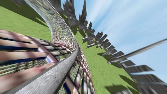 A roller coaster 3d loop 