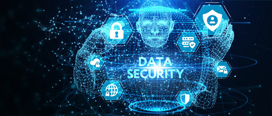 Cyber security data protection business technology privacy concept. 3d illustration