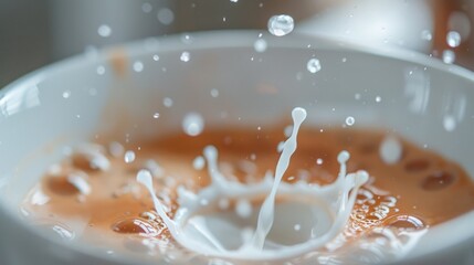 High-Speed Capture of Milk Droplet Splashing in Coffee