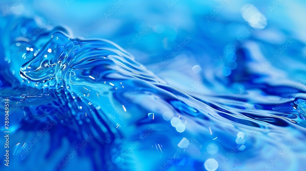 Aufkleber blue textured background of waves with ripples on the water closeup selective focus defocus : genera