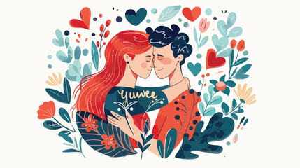 Valentines day postcard with romantic phrase. Love co - obrazy, fototapety, plakaty