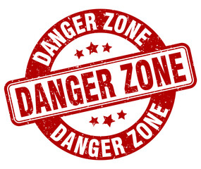 danger zone stamp. danger zone label. round grunge sign