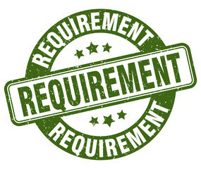 requirement stamp. requirement label. round grunge sign