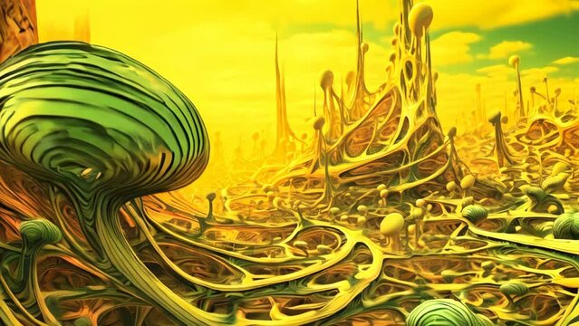 Fantasy alien planet landscape