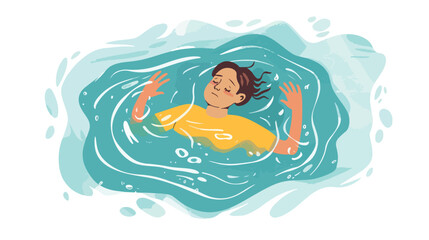 Water phobia aquaphobia concept. Anxious stressed per