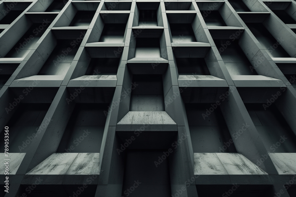 Poster abstract 3d pattern. brutalist building facade. background image. created with generative ai technol