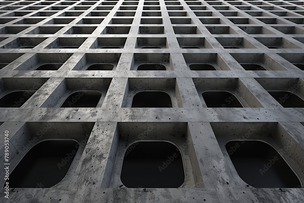 Poster abstract 3d pattern. brutalist building facade. background image. created with generative ai technol