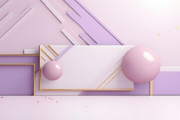 3d illustration of a  podium stand on the background of a geometric composition.   generated by AI, 3D illustration