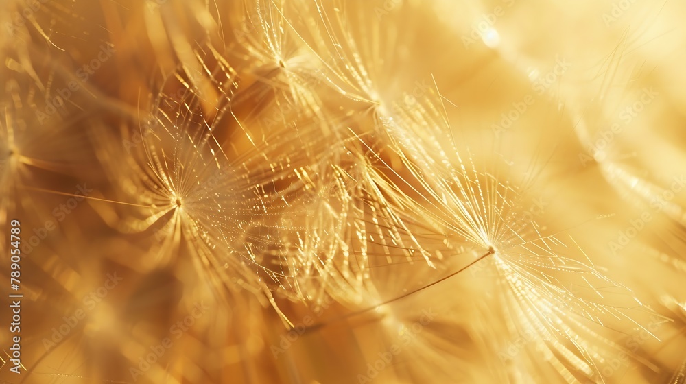 Poster dandelion seeds closeup abstract natural background : generative ai