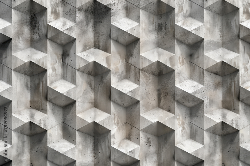 Poster abstract 3d pattern. brutalist style. background image. created with generative ai technology.