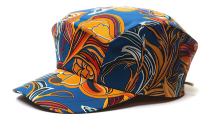 A sleek newsboy cap with a modern twist, featuring bold patterns and vibrant colors, - obrazy, fototapety, plakaty