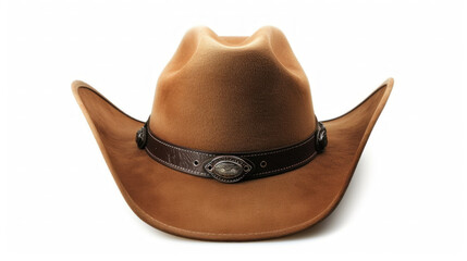 brown cowboy hat isolated on white background