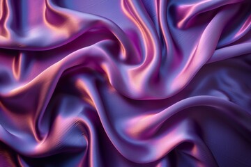 Obraz premium An image depicting luxurious purple and pink satin fabric with smooth waves and curves giving a sense of softness and elegance